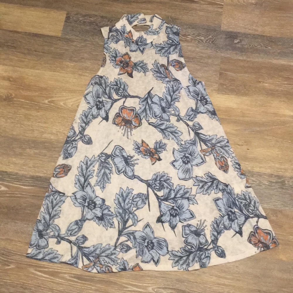 Floral print open back dress